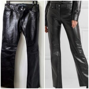 Vintage GAP Y2K Black Leather Lowrise Bootcut